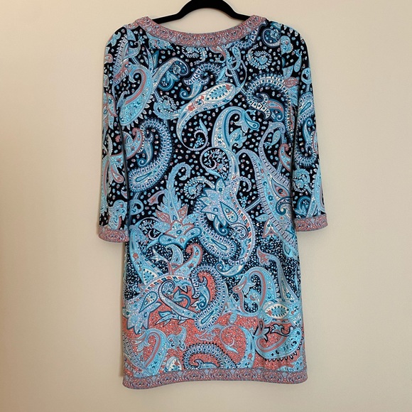BCBG Avila Stretch Paisley Print Dress w Keyhole - Picture 4 of 6